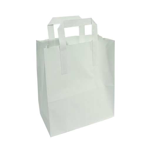 White Paper Bag Flat Handle
